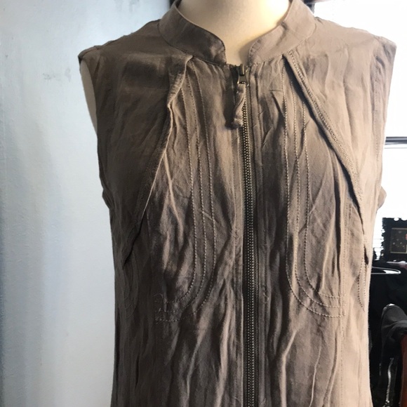 NWOT sleeveless tunic dress double zip Large chic - Picture 3 of 8